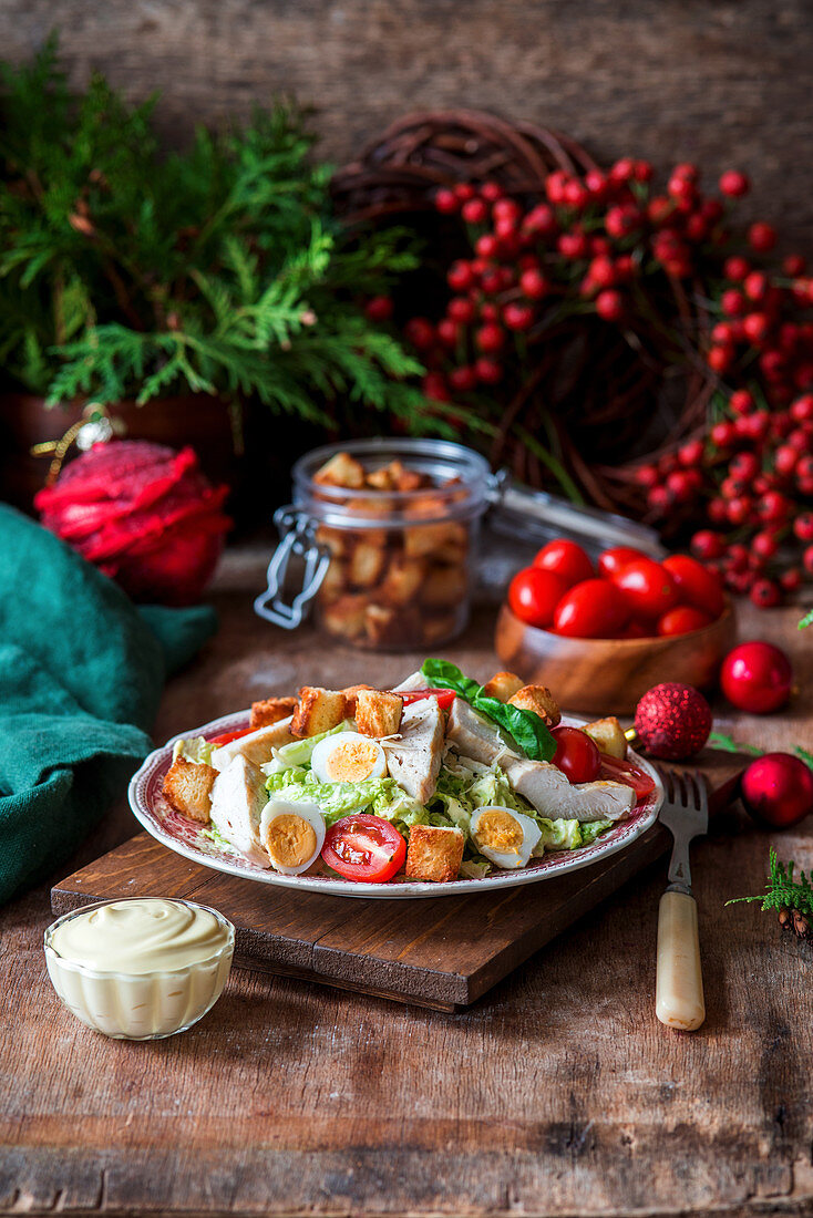 Cäsarsalat zu Weihnachten