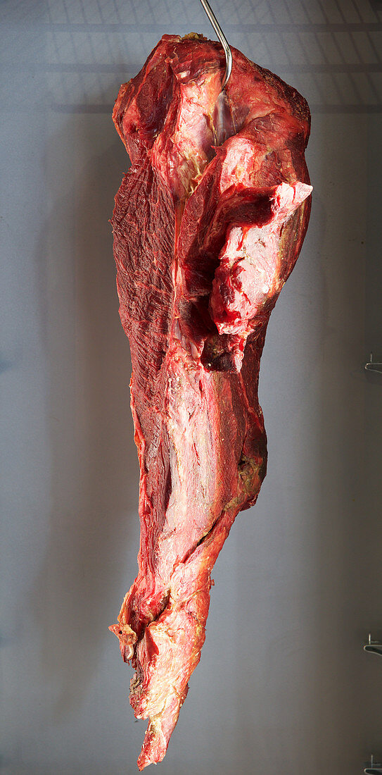 Beef on a butcher's hook