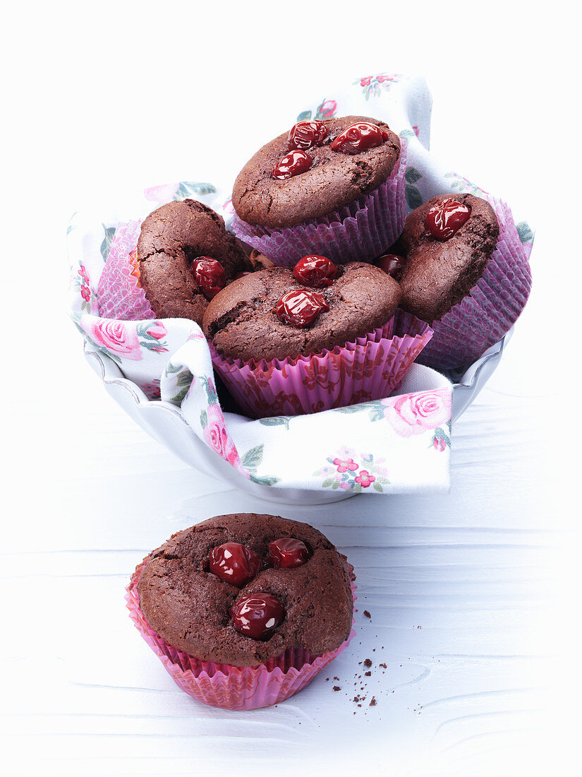 Chocolate cherry muffins