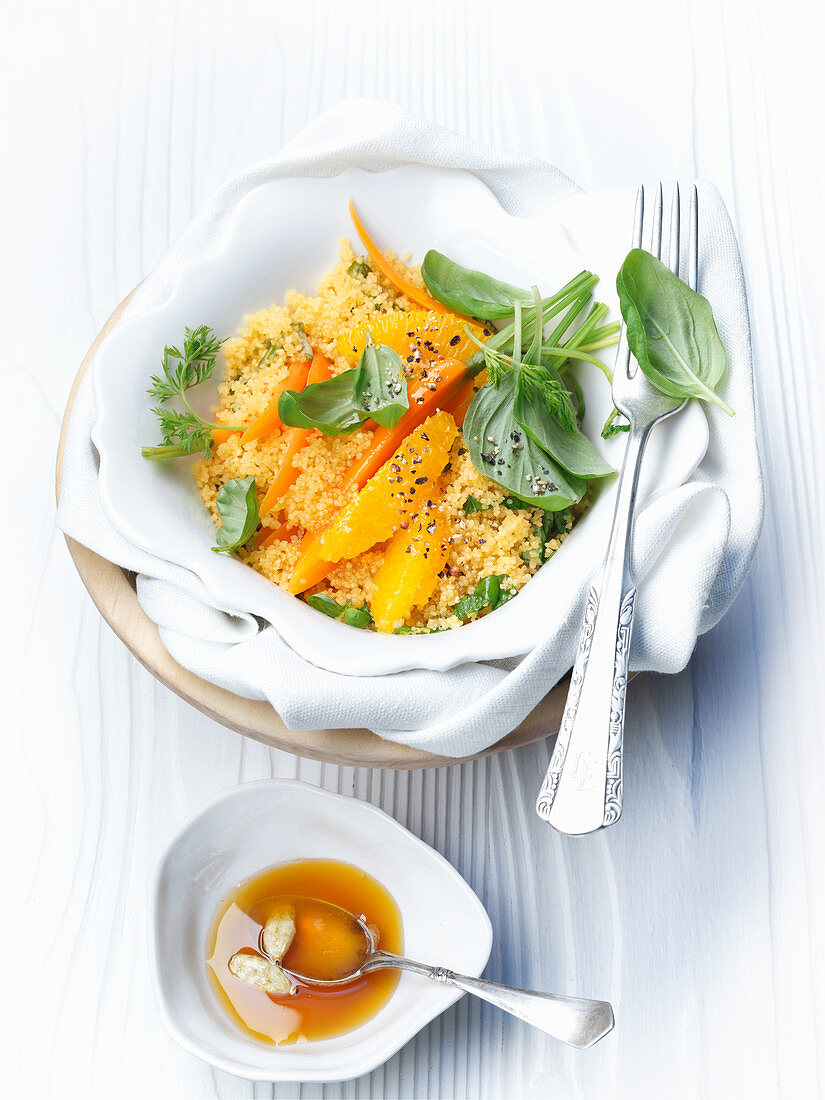 Couscous with carrots and oranges