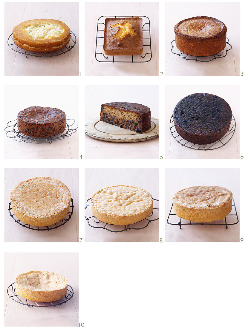 Various failed cakes