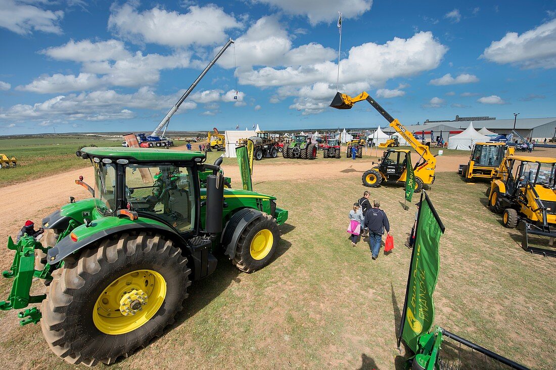 Farm equipment at an outdoor Expo