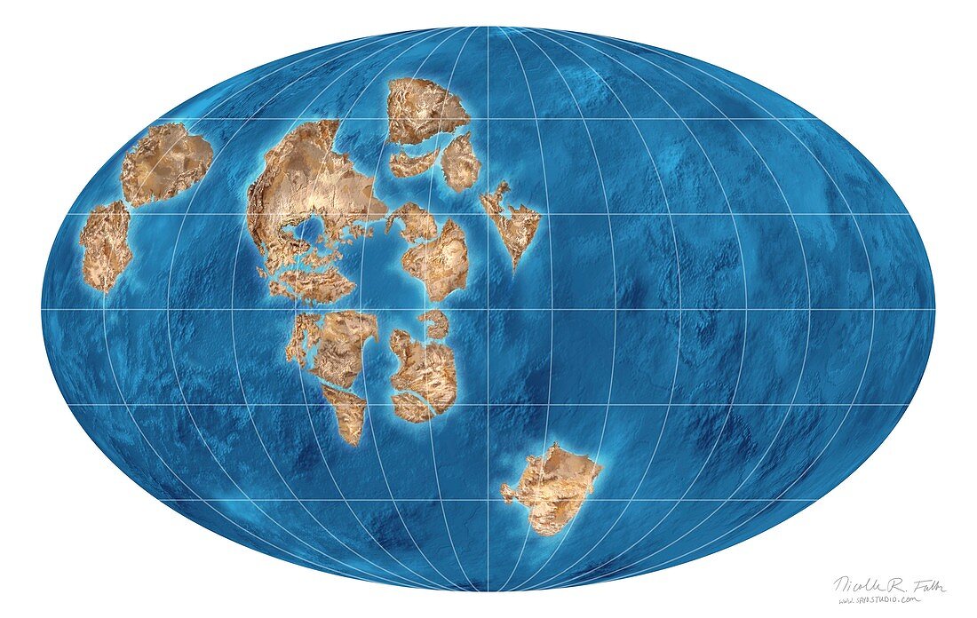 Rodinia supercontinent, illustration