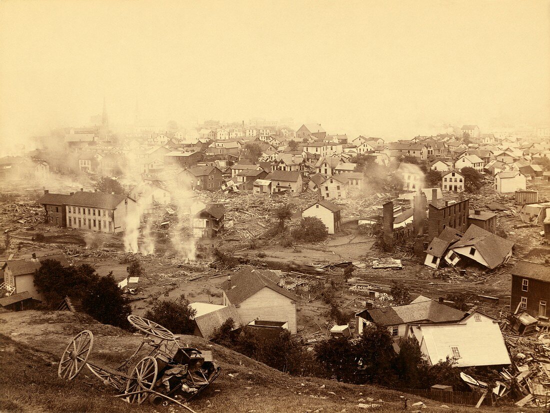 Buildings damaged by Johnstown Flood, 1889