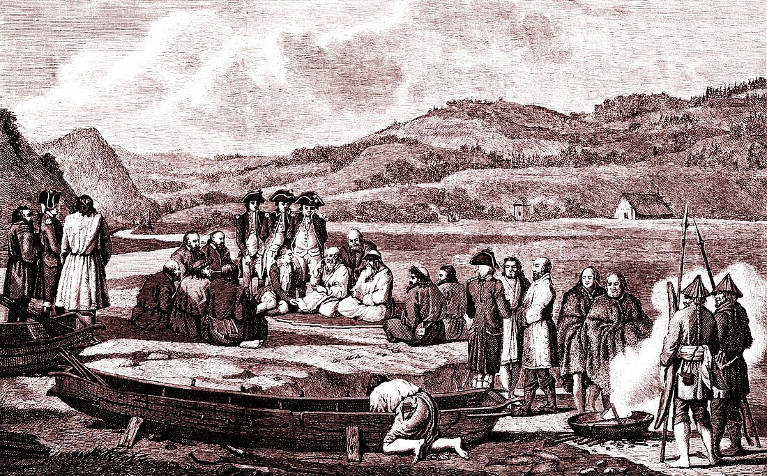 La Perouse in the Far East, 19th Century illustration