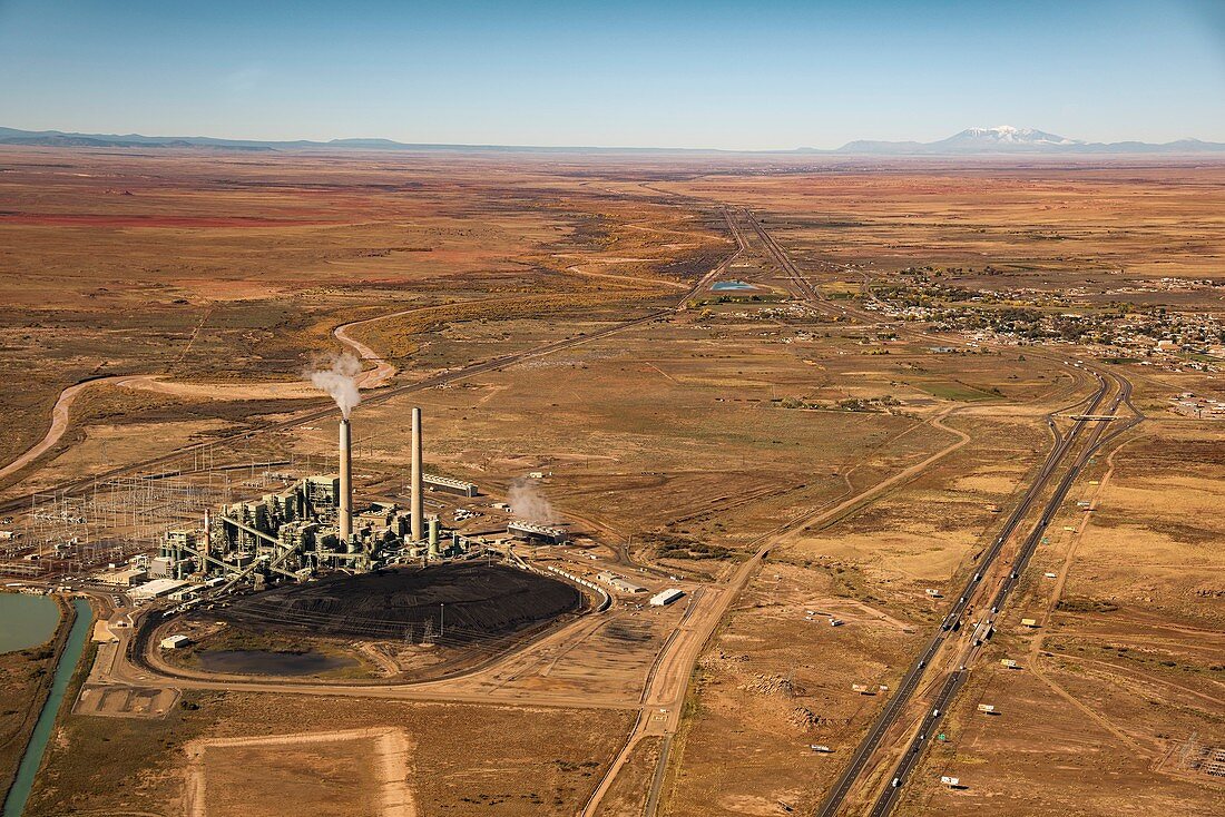 Cholla power plant, Arizona, USA, aerial photograph