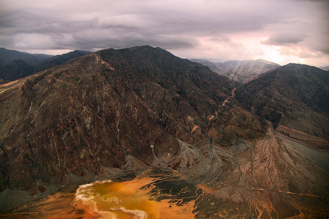Storm in Death Valley, USA, 2015, aerial photograph