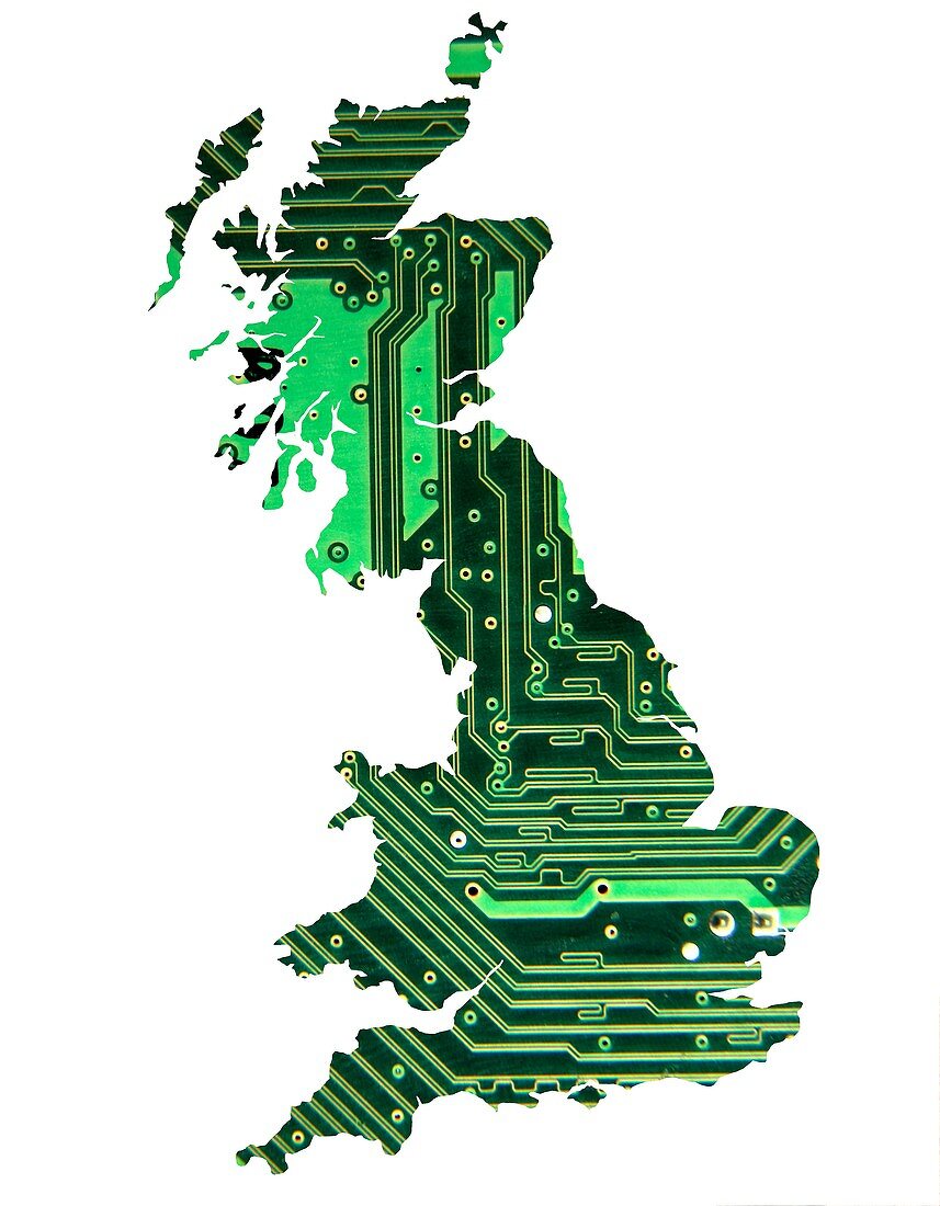 Circuit board Britain, conceptual illustration