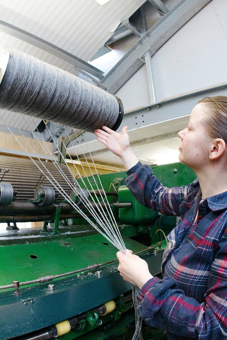 Spinning machine in woollen mill