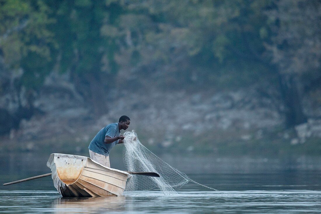 Chobe river fisherman