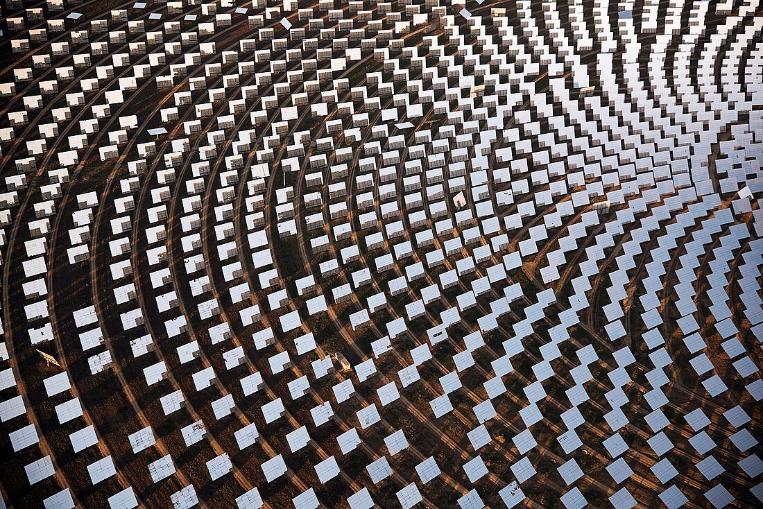 Solar power plant, Spain, aerial photograph