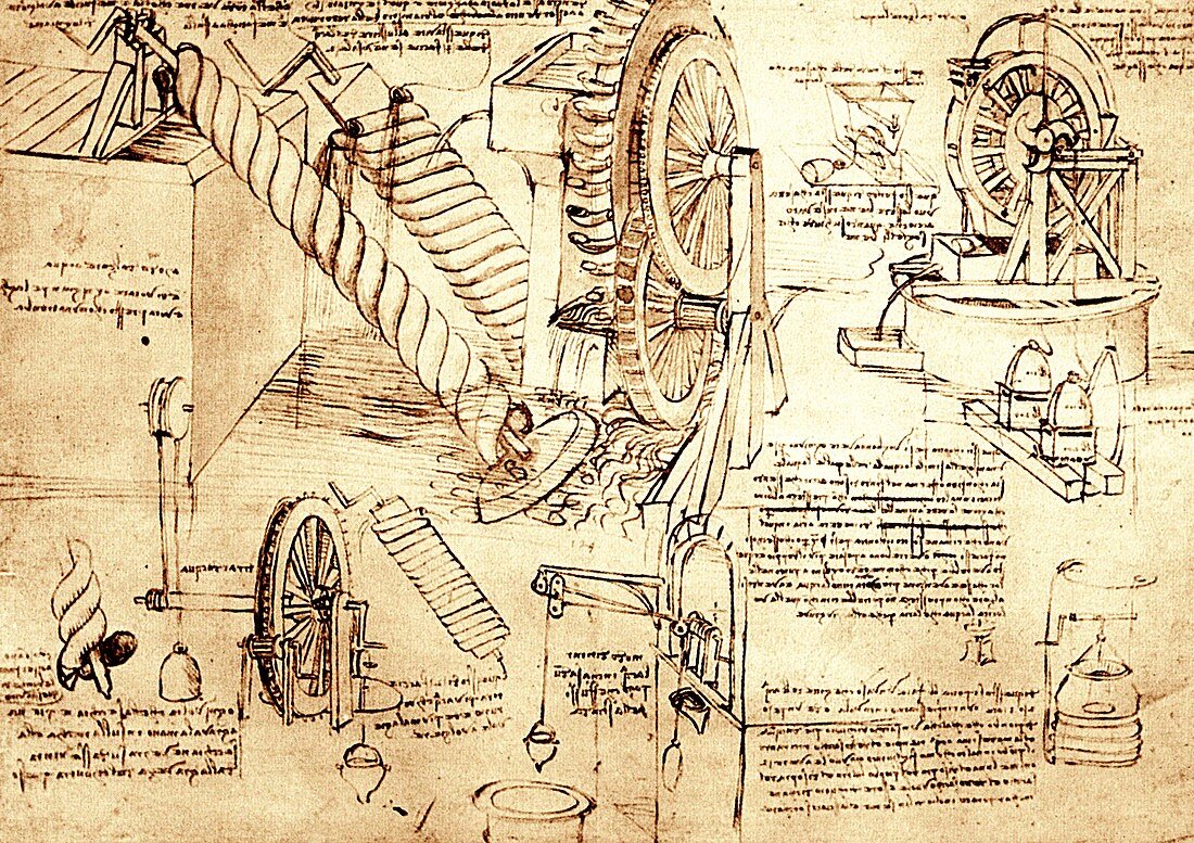 Leonardo Da Vinci's water lifting devices