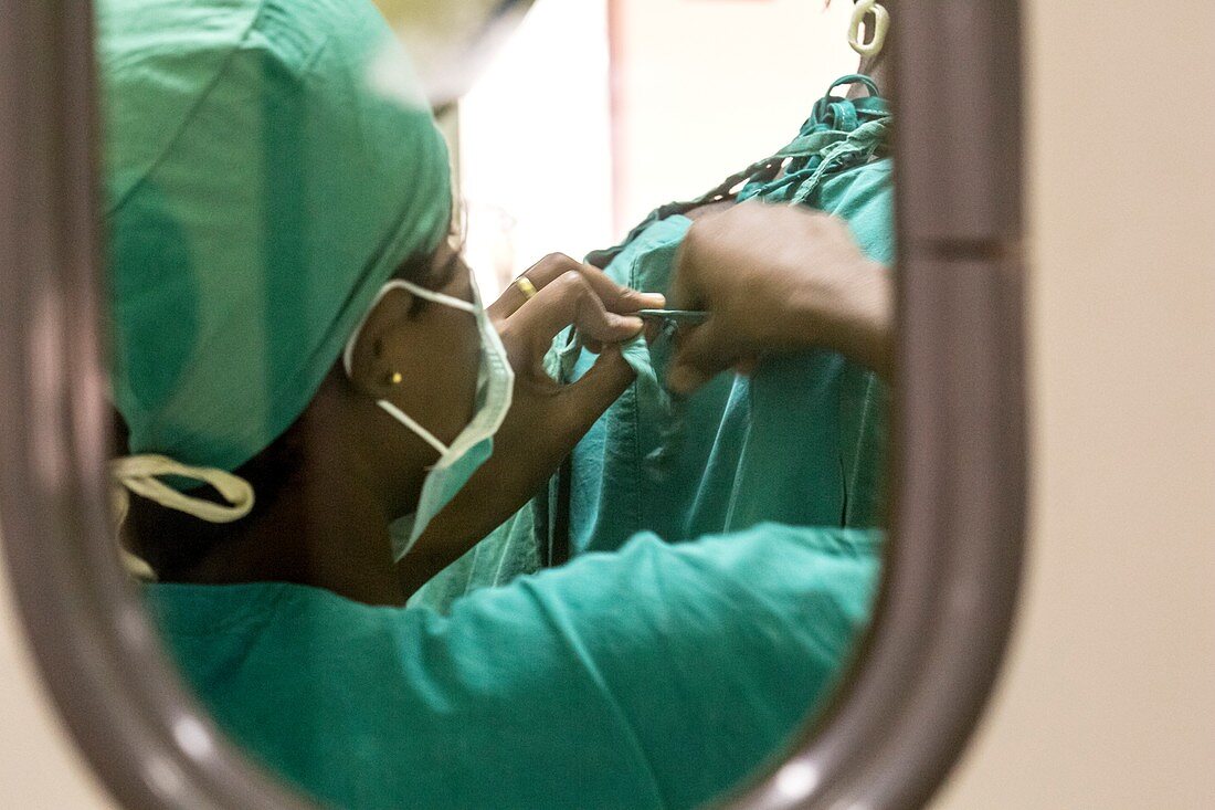 Surgeons preparing for an operation