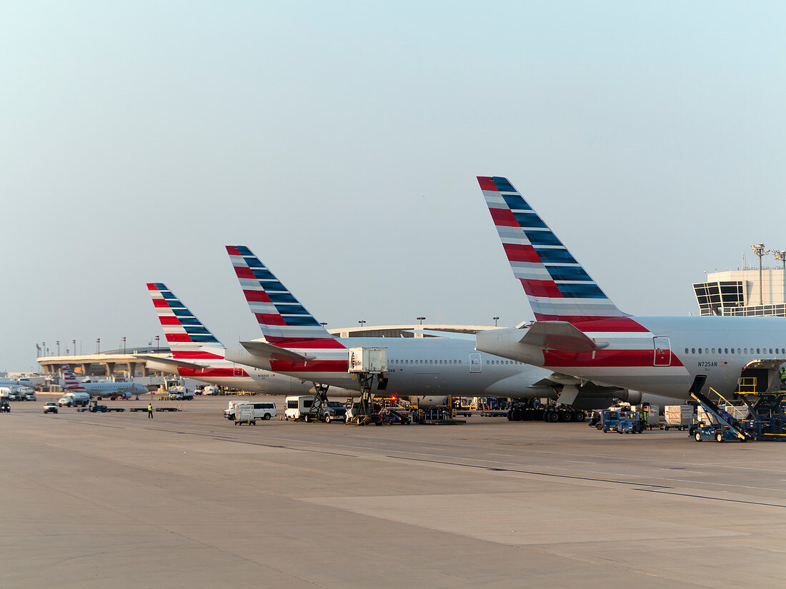 Aeroplanes at airport gates