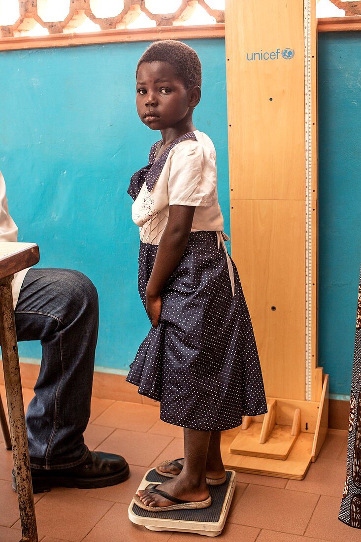 Weighing a child