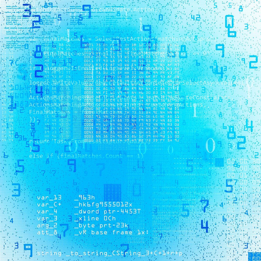 Computer code, illustration