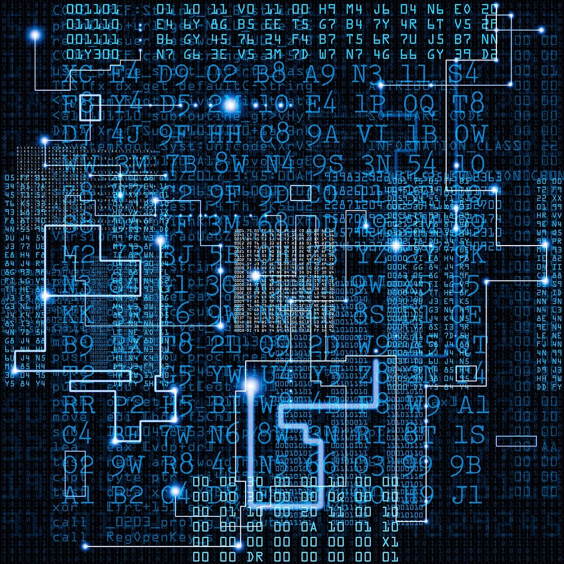 Computer code, illustration