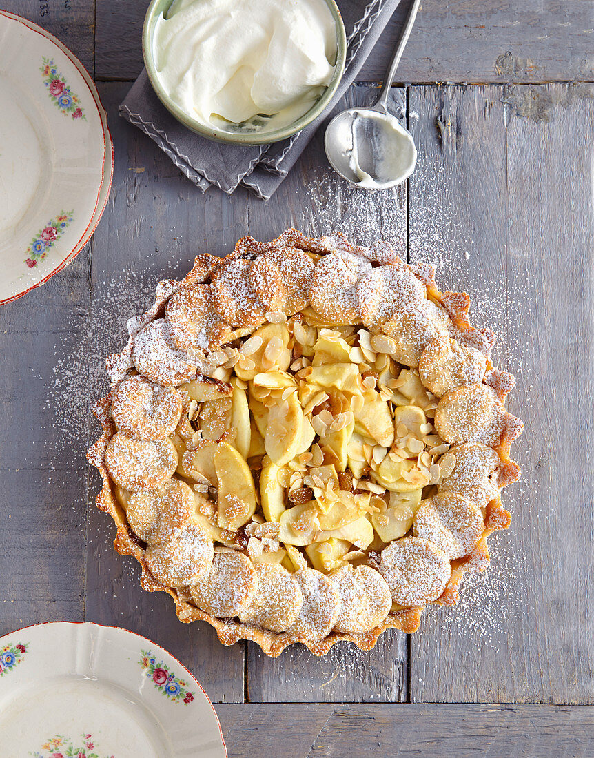 Apple tart made with almond pastry