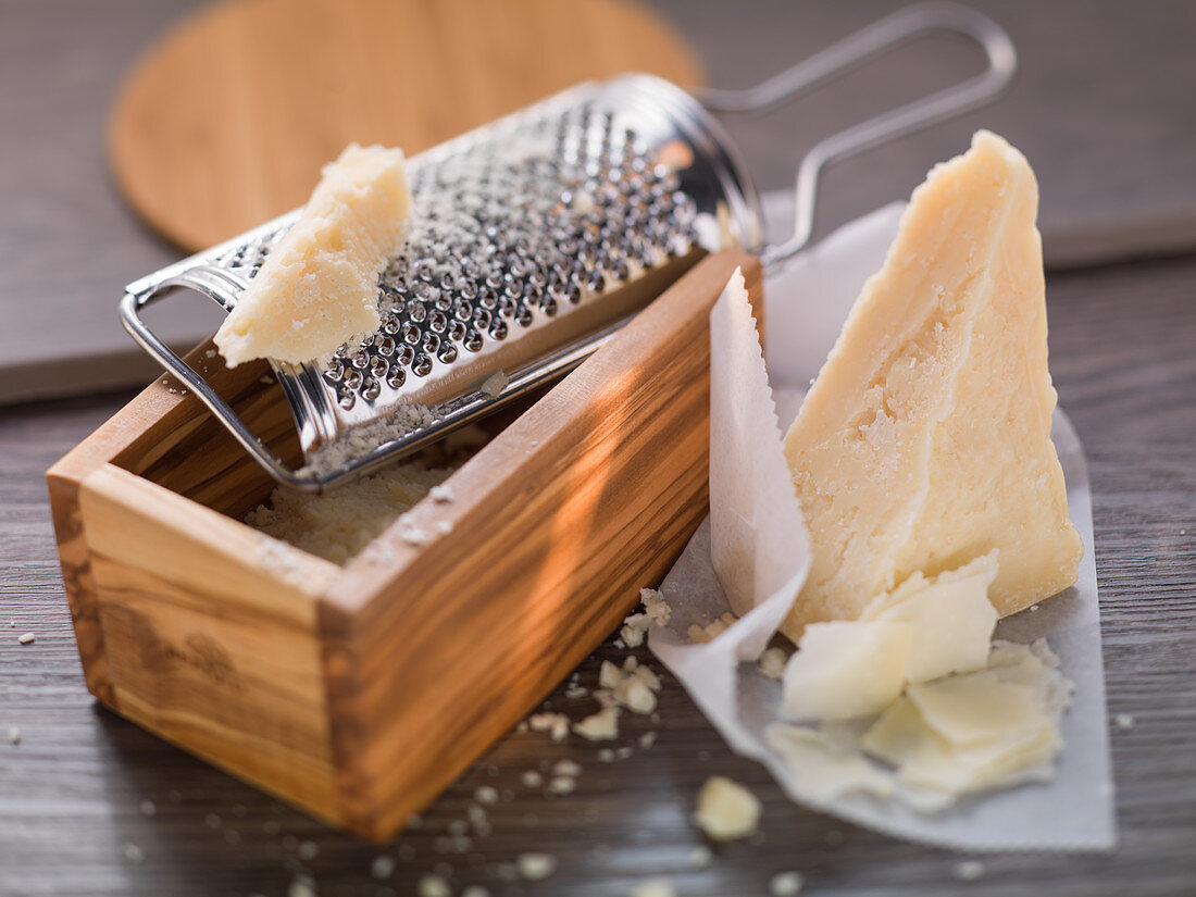 Parmesan with a cheese grater