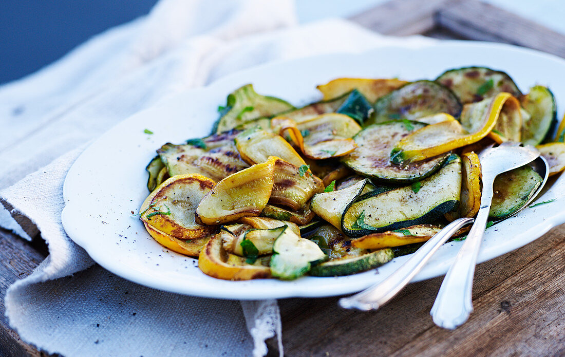 Marinated courgettes