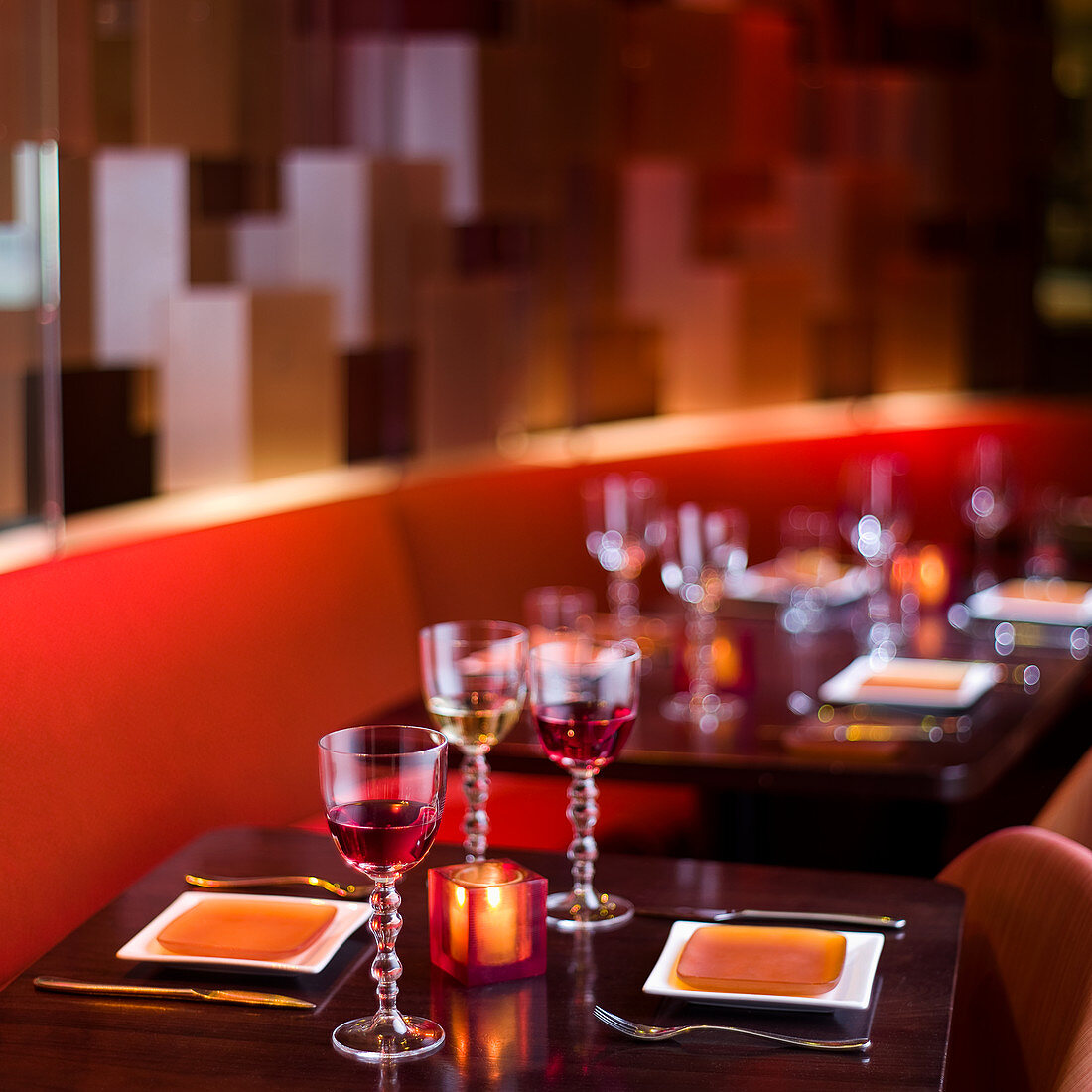 Red wine on table at a restaurant