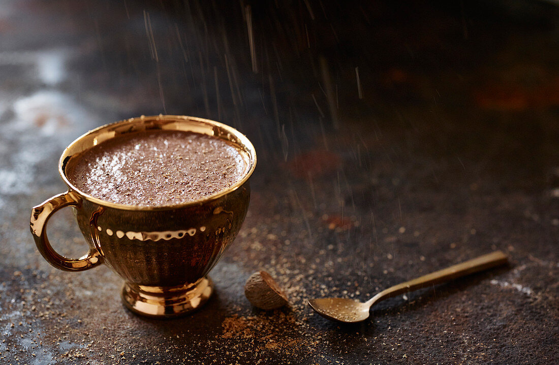 Hot chocolate with hazelnuts