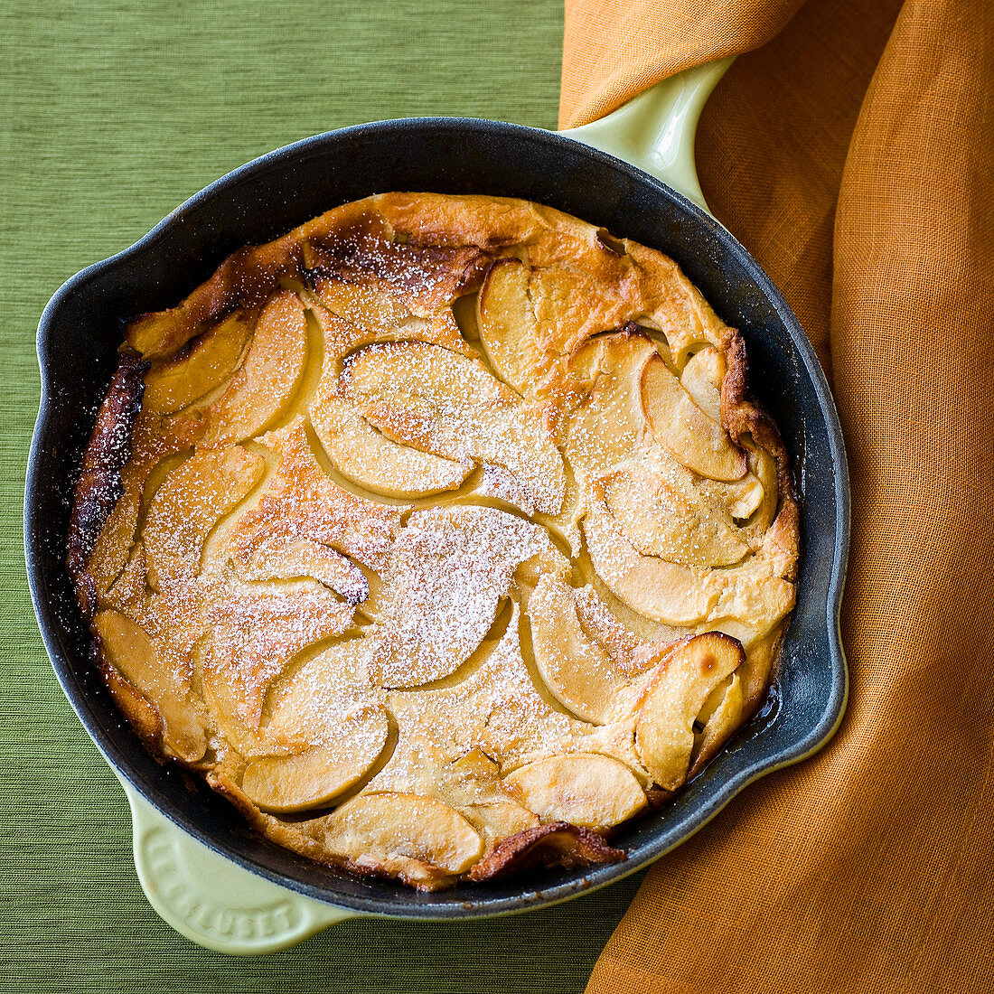 Apple Oven Cake in a skillet