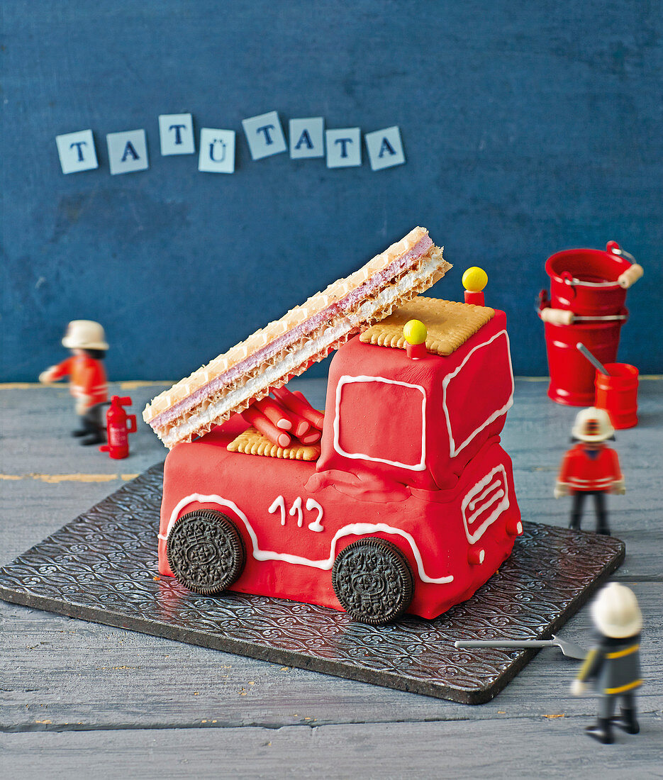 Feuerwehrauto-Geburtstagstorte