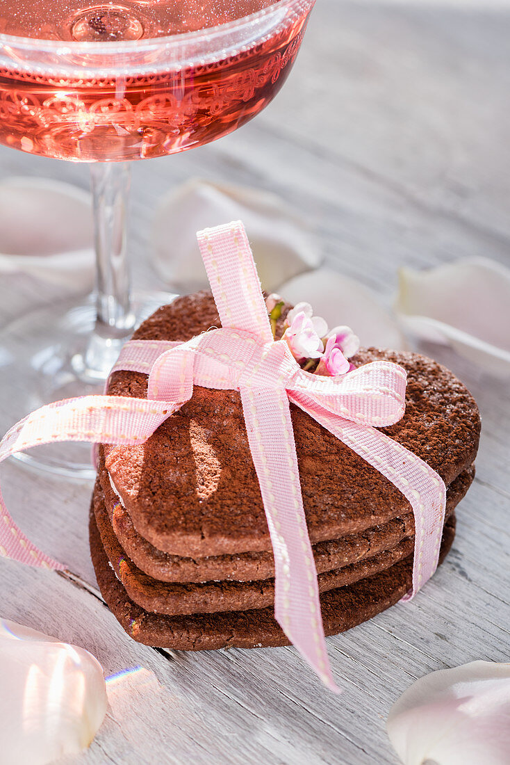 Chocolate and lavender shortbread for Valentine's Day