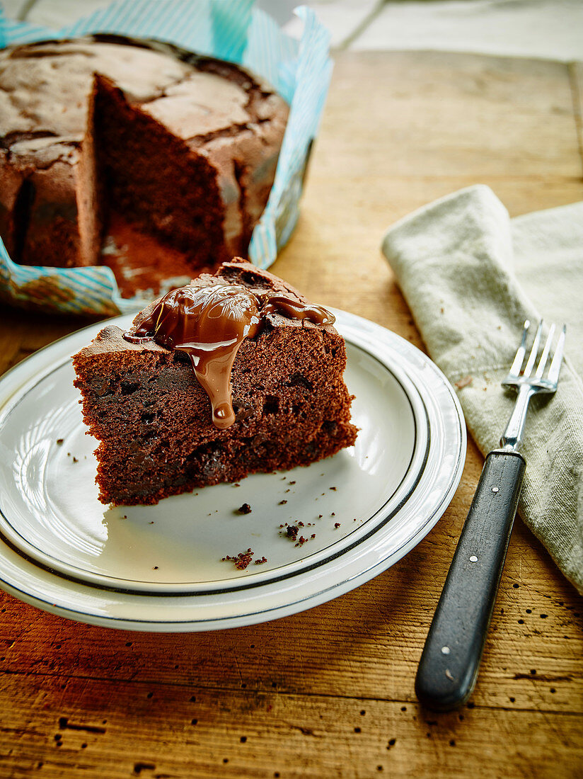 Light chocolate cake made with dark wheat beer