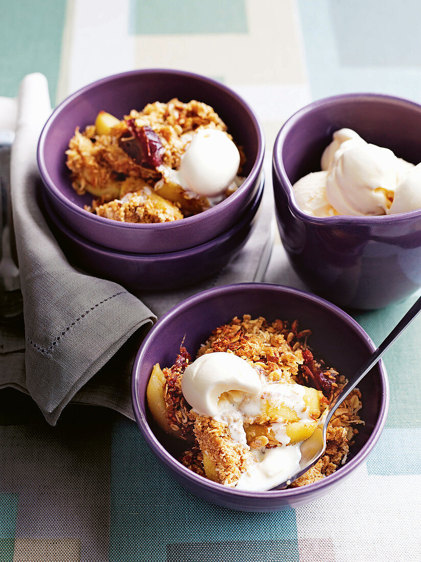 Apple and date crumble