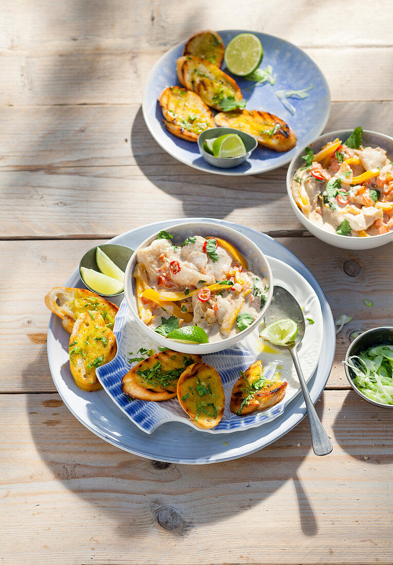 Pangasius dip with grilled bread