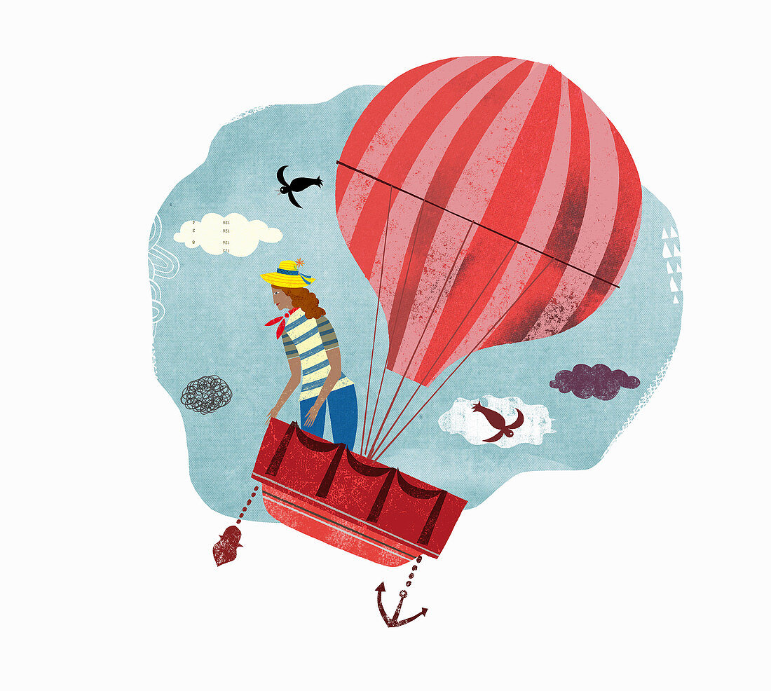 Illustration: A hot air balloon flight