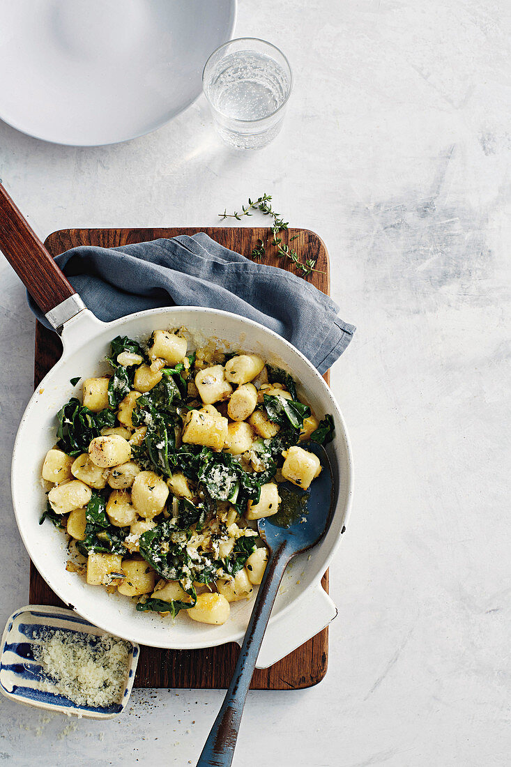 Ricotta gnudi with brown butter and silverbeet