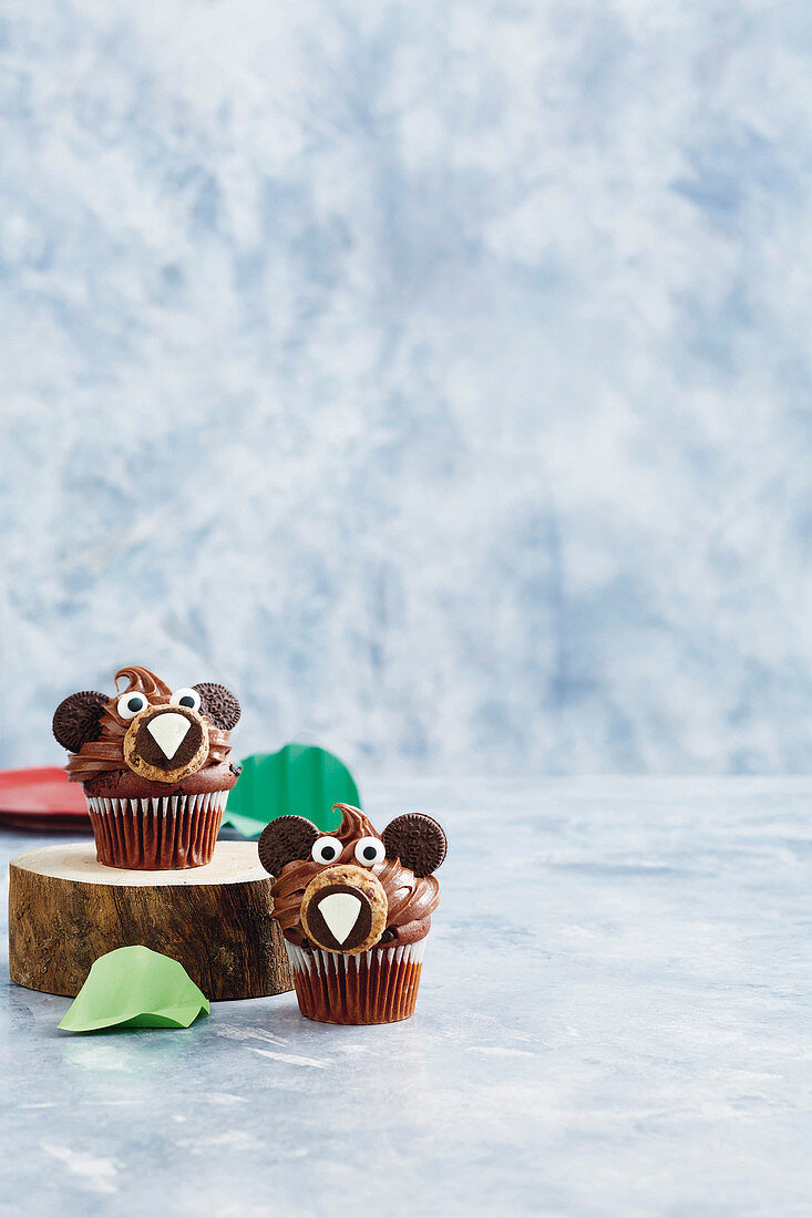 Grizzlybären-Schokoladencupcakes