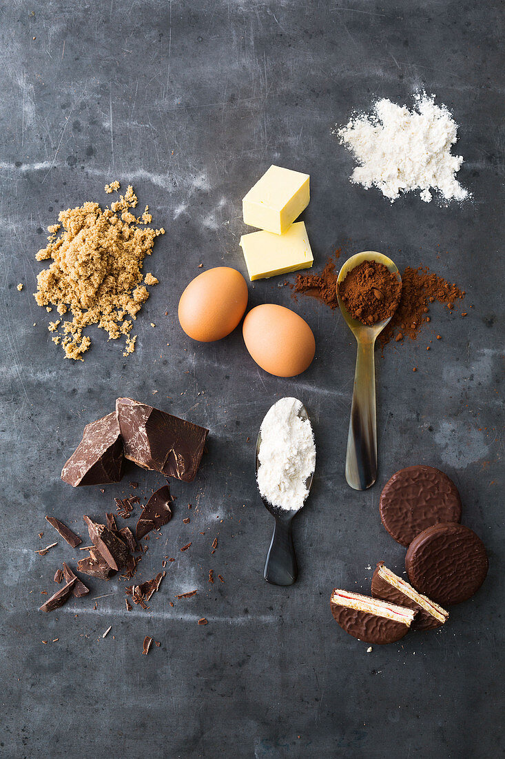 Ingredients for wagon wheel brownie squares