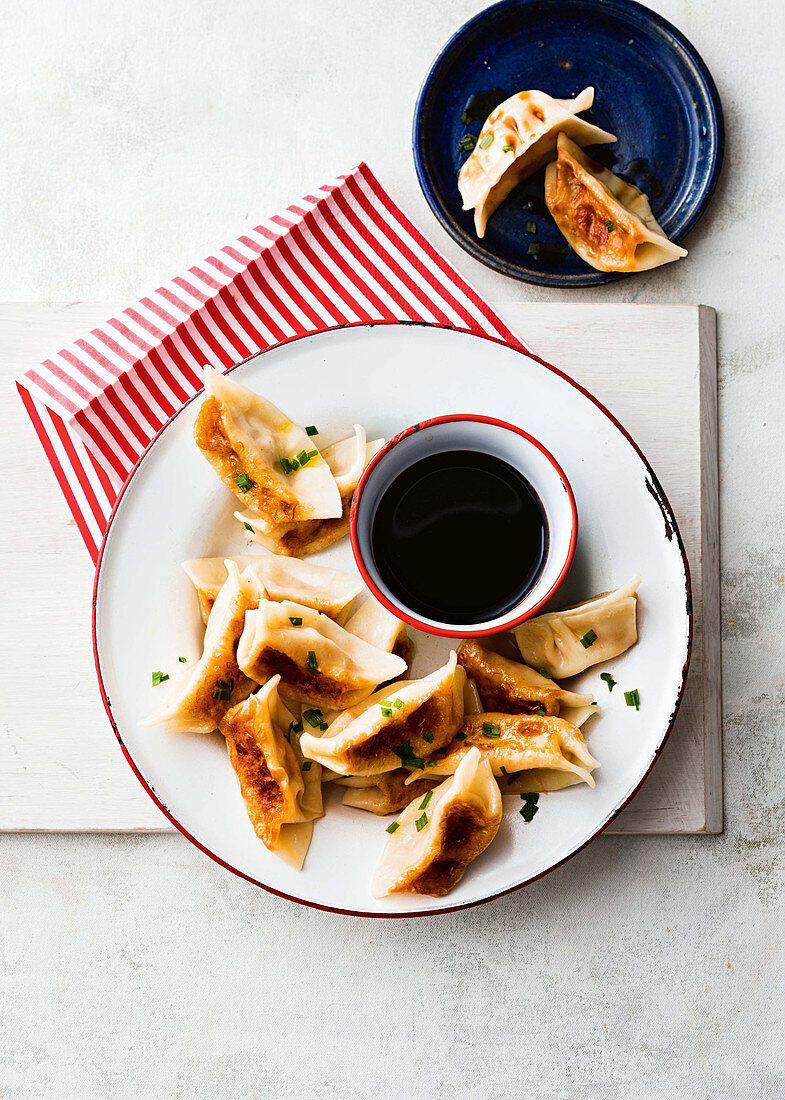 Chicken and corn potstickers