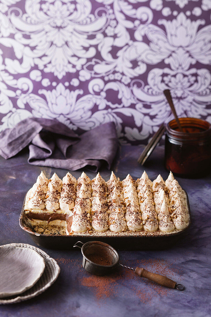 A creamy chocolate layered dessert