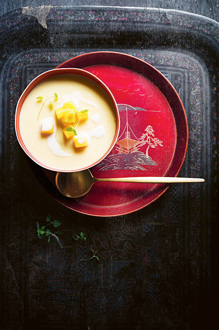 Mangopudding mit Limette (China)