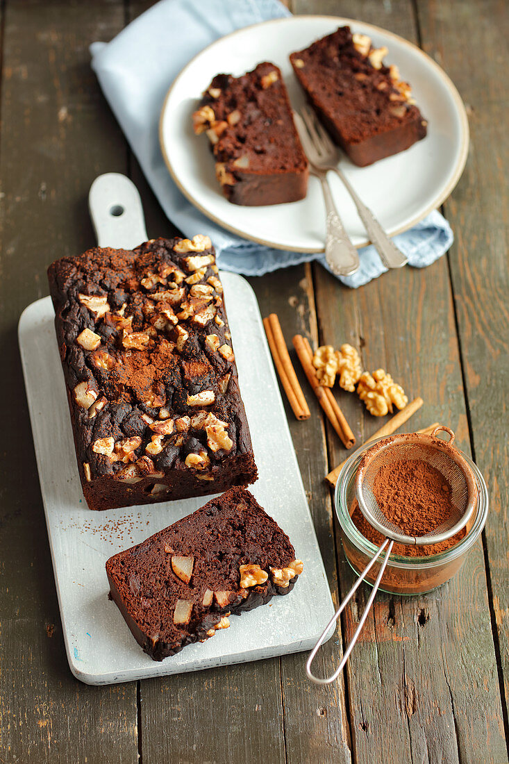 Chickpeas brownie with pears