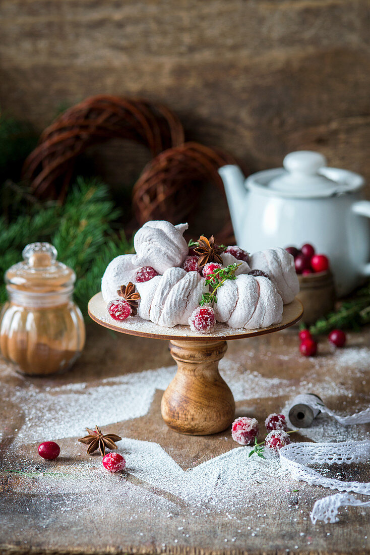 Cranberry spiced Russian style marshmallow zefir