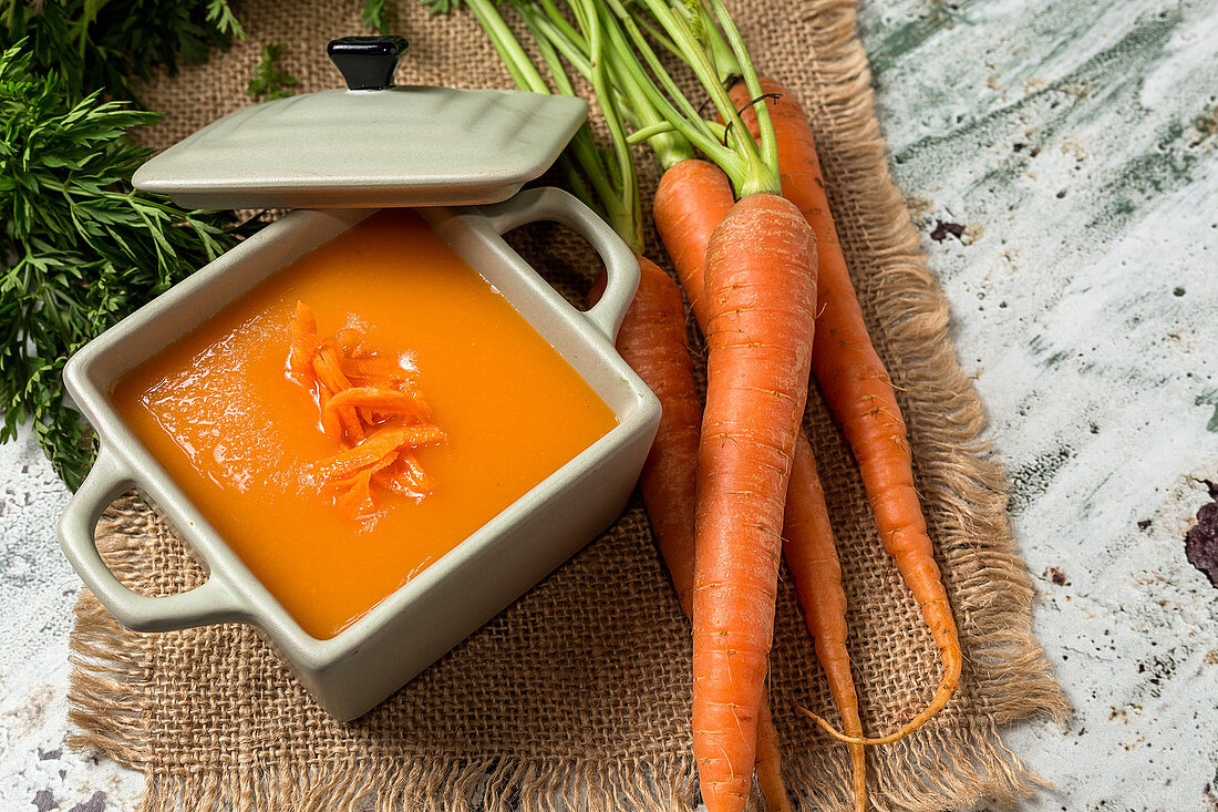 Cream of carrot in bowl