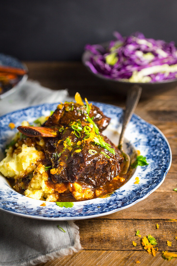Braised Beef Short Ribs with Honey Soy and Orange