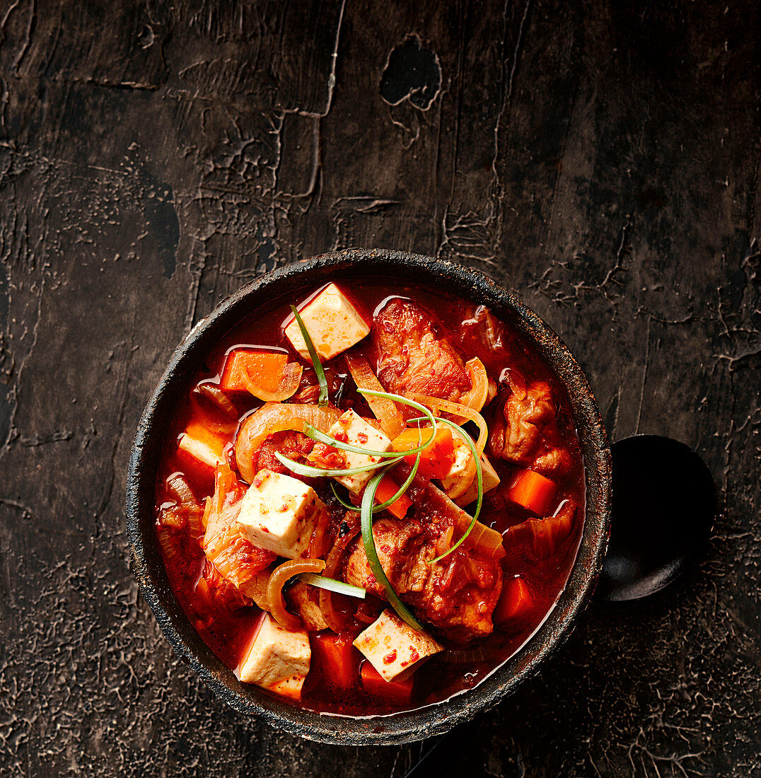 Korean pork and kimchi soup