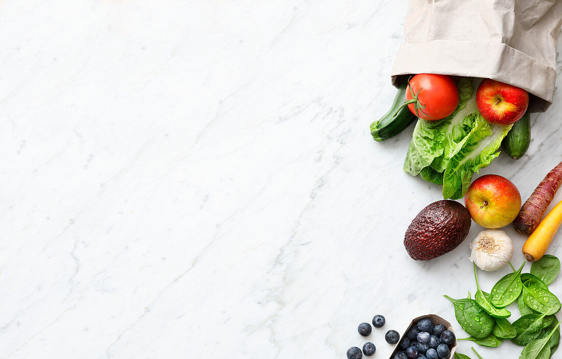 Fresh fruit and vegetables from a market