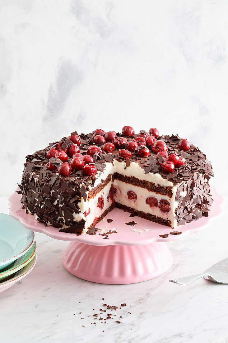 Black Forest Gateau made with chickpeas and soya cream