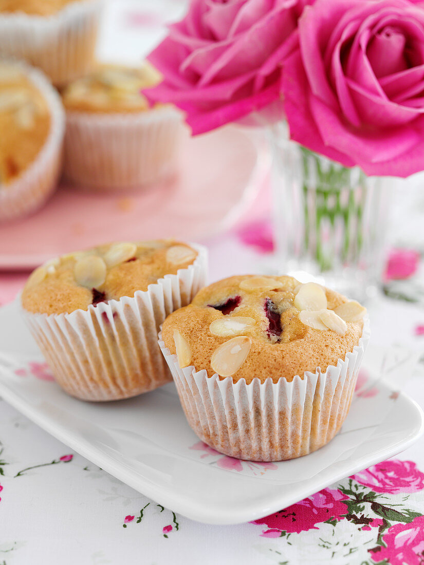 Plum and almond muffins
