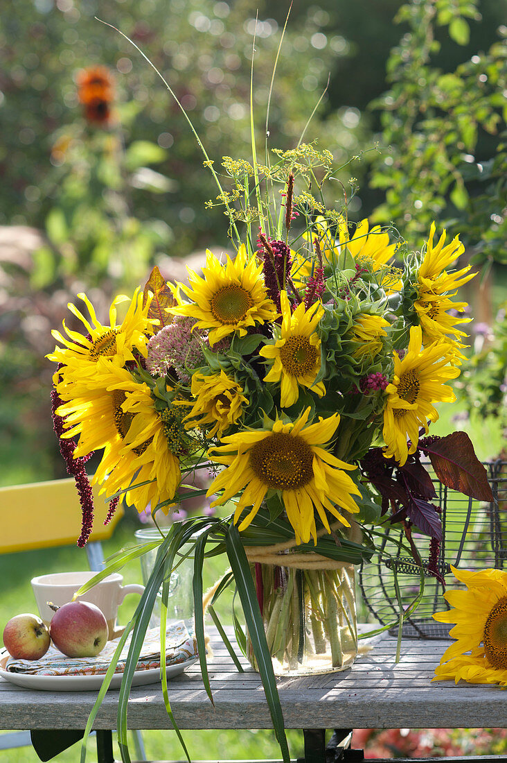 Yellow Bouquet From Helianthus Annuus (Sunflowers)