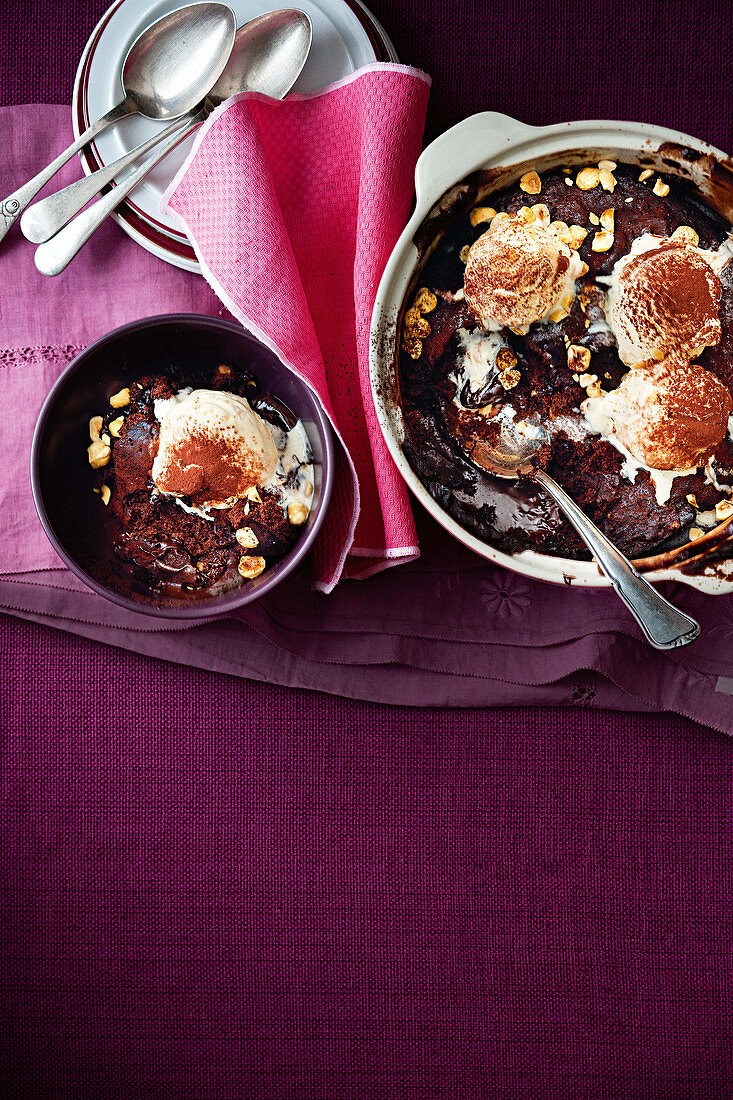 Schokoladen-Haselnuss-Pudding aus der Mikrowelle
