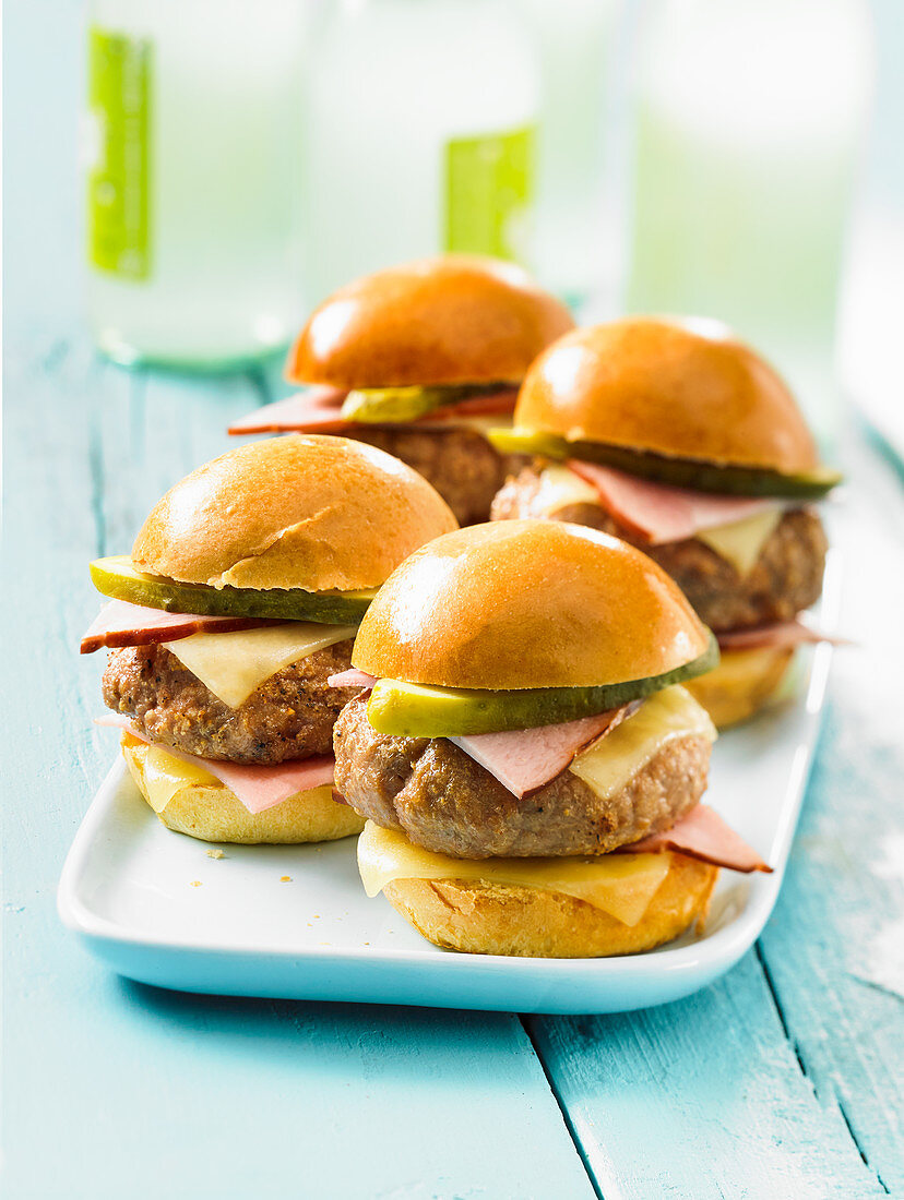 Cuban sandwich inspired pork sliders